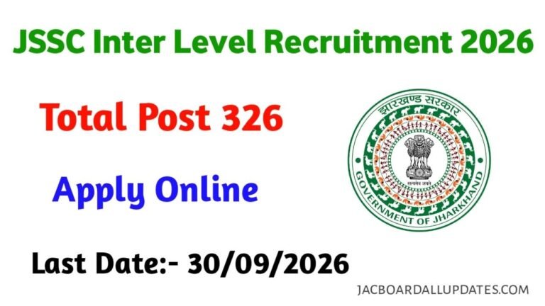 JSSC Inter Level Recruitment 2026 | Apply Online