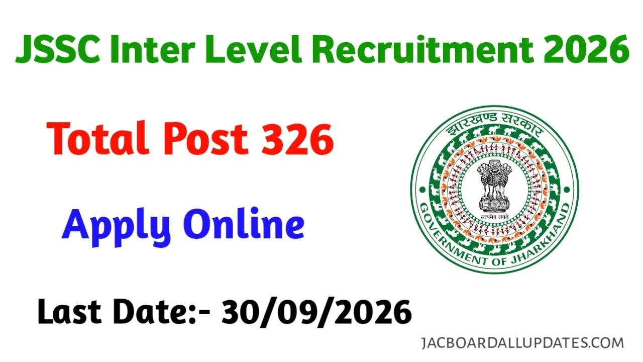 JSSC Inter Level Recruitment 2026 | Apply Online