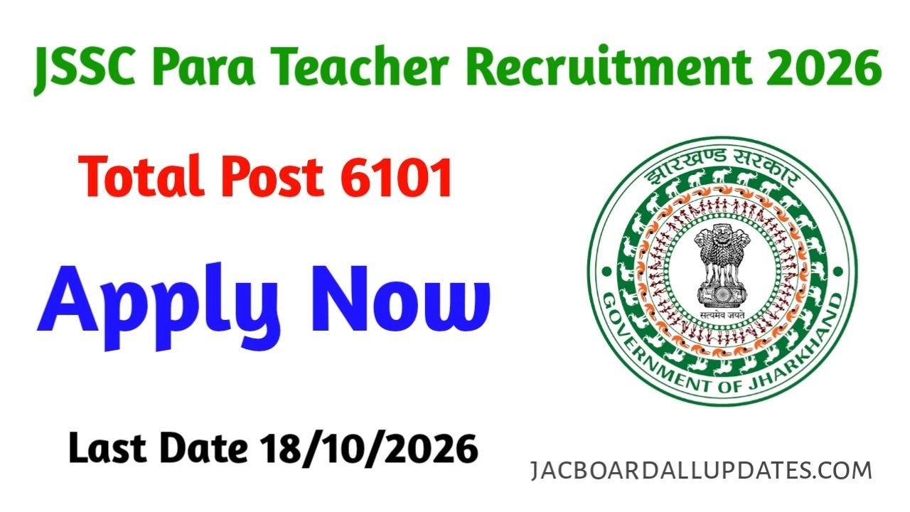 JSSC Para Teacher Recruitment 2026 | Apply Now