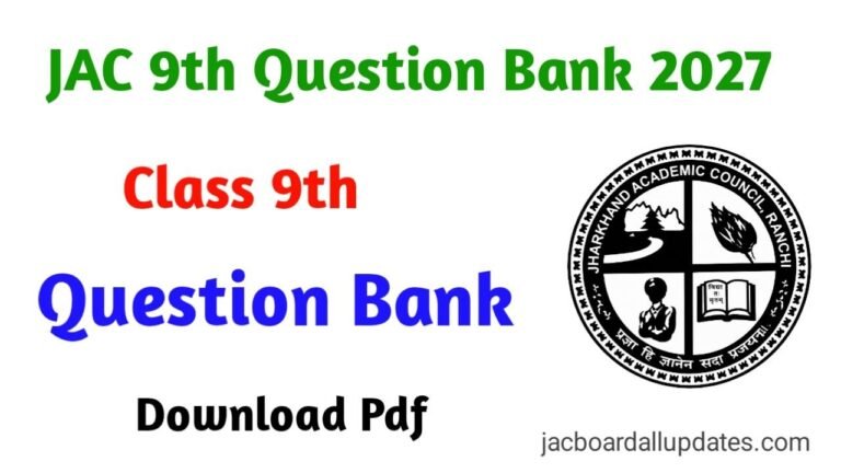 JAC 9th Question Bank 2027 | Download PDF